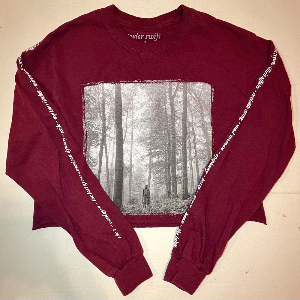 NEW OFFICIAL Taylor Swift Maroon folklore Crop Top